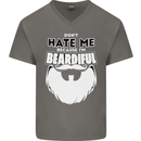Beardiful Funny Beard Mens V-Neck Cotton T-Shirt Charcoal