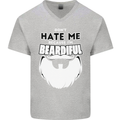 Beardiful Funny Beard Mens V-Neck Cotton T-Shirt Sports Grey