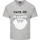 Beardiful Funny Beard Mens V-Neck Cotton T-Shirt Sports Grey