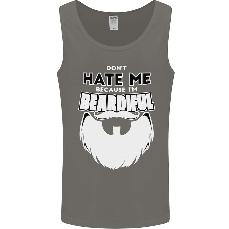 Beardiful Funny Beard Mens Vest Tank Top Charcoal