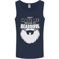 Beardiful Funny Beard Mens Vest Tank Top Navy Blue