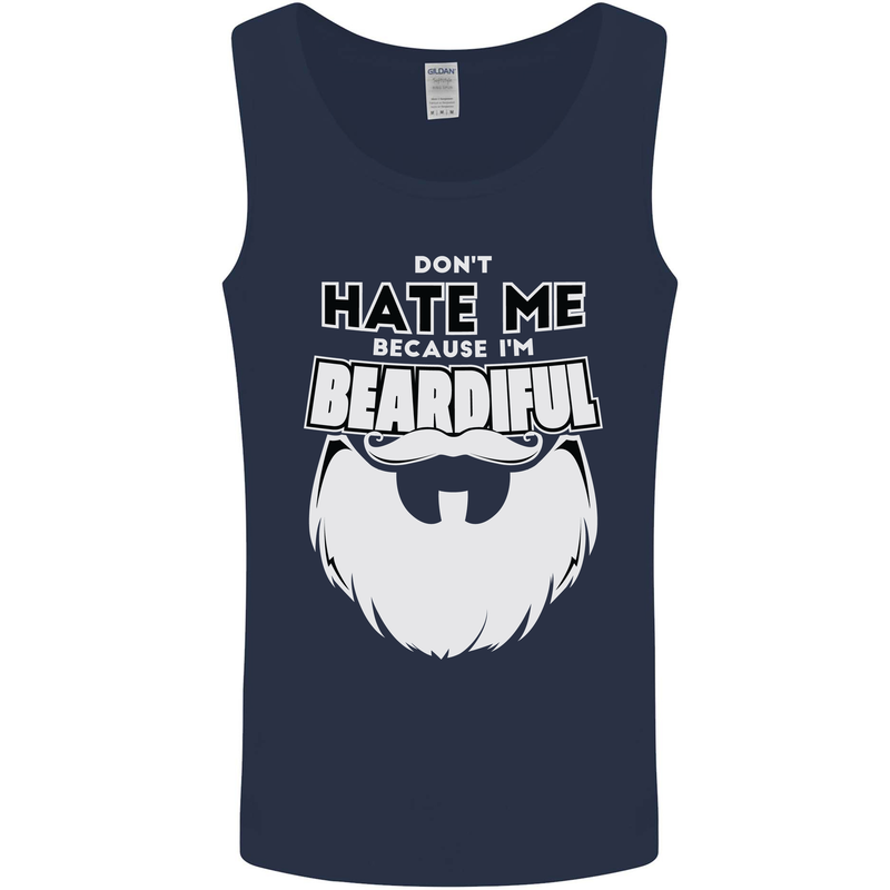 Beardiful Funny Beard Mens Vest Tank Top Navy Blue