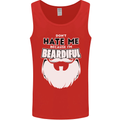 Beardiful Funny Beard Mens Vest Tank Top Red