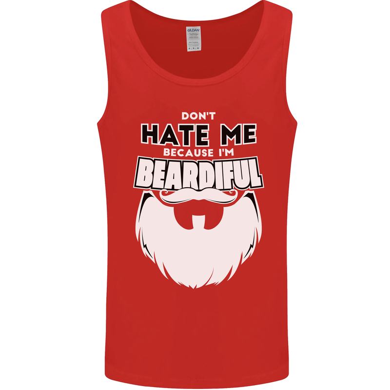 Beardiful Funny Beard Mens Vest Tank Top Red