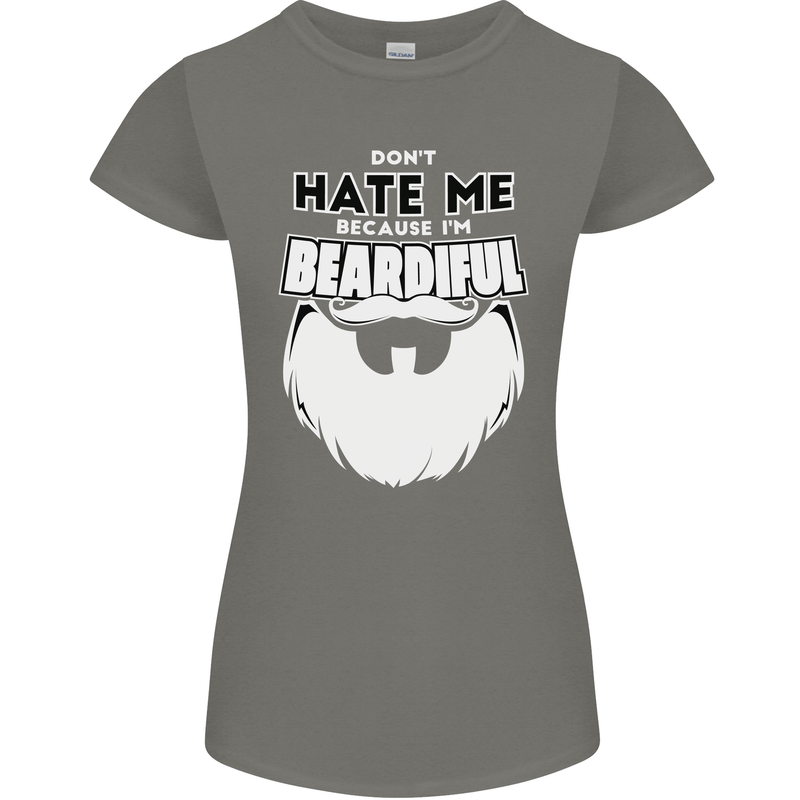 Beardiful Funny Beard Womens Petite Cut T-Shirt Charcoal