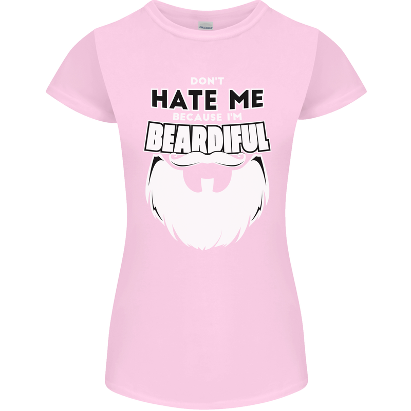 Beardiful Funny Beard Womens Petite Cut T-Shirt Light Pink