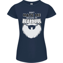 Beardiful Funny Beard Womens Petite Cut T-Shirt Navy Blue