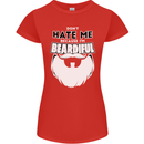 Beardiful Funny Beard Womens Petite Cut T-Shirt Red