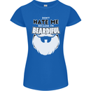 Beardiful Funny Beard Womens Petite Cut T-Shirt Royal Blue