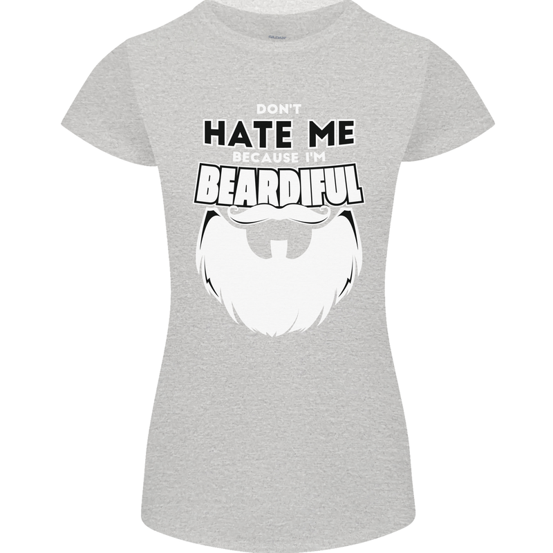 Beardiful Funny Beard Womens Petite Cut T-Shirt Sports Grey