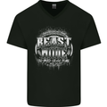 Beast Mode Go Hard Gym Training Top MMA Mens V-Neck Cotton T-Shirt Black