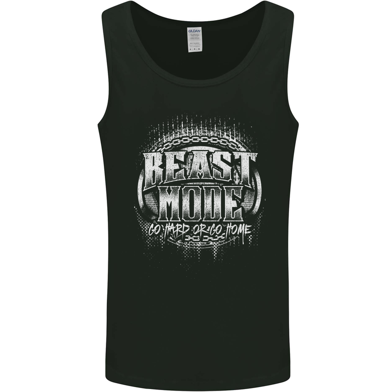 Beast Mode Go Hard Gym Training Top MMA Mens Vest Tank Top Black