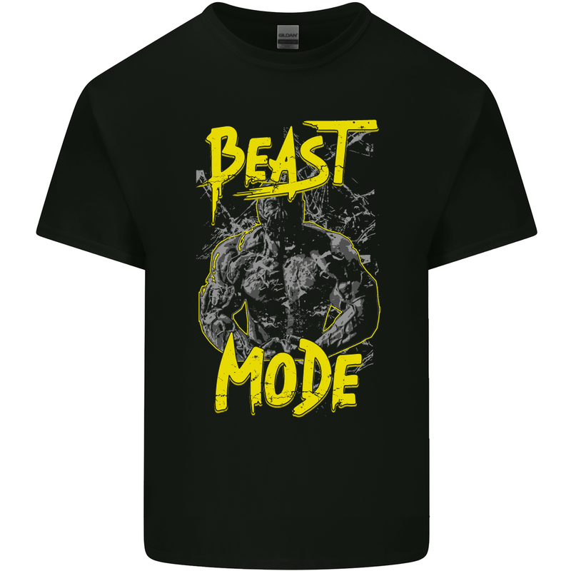 Beast Mode Gym Training Top Workout Mens Cotton T-Shirt Tee Top Black