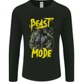 Beast Mode Gym Training Top Workout Mens Long Sleeve T-Shirt Black