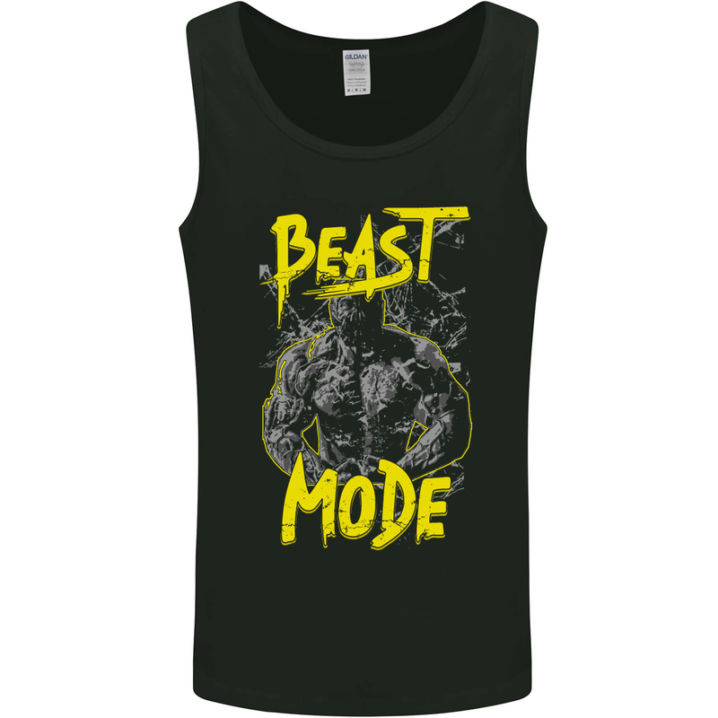 Beast Mode Gym Training Top Workout Mens Vest Tank Top Black