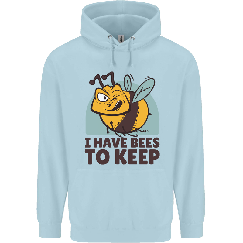 Beekeeper I Have Bees to Keep Mens 80% Cotton Hoodie Light Blue