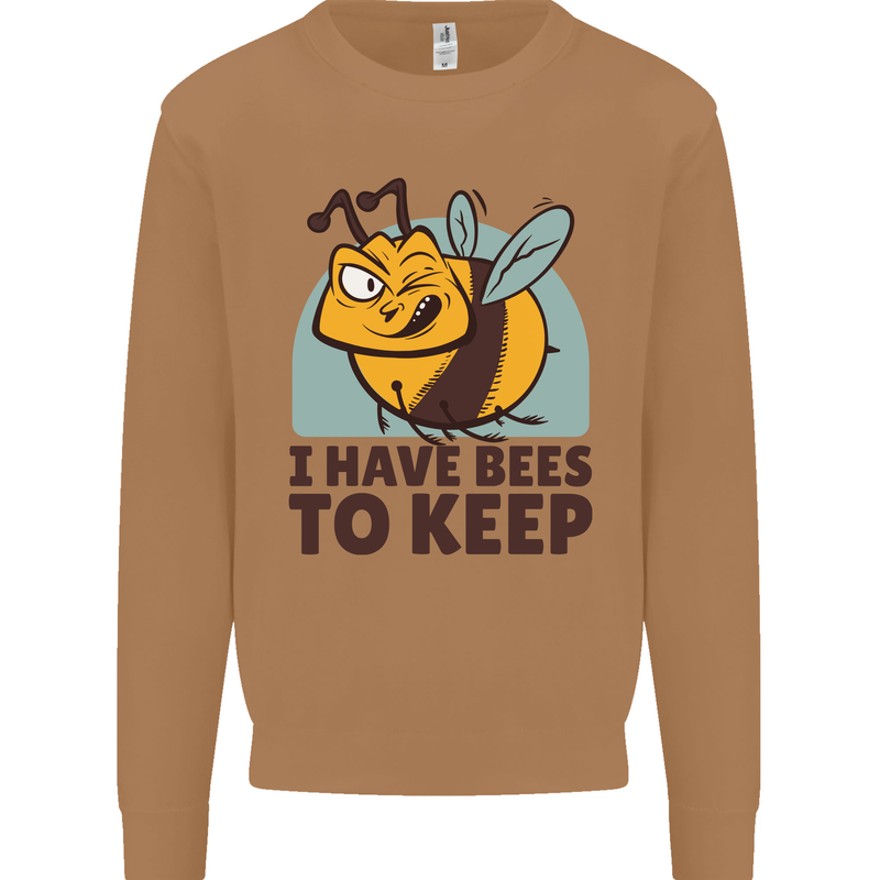 Beekeeper I Have Bees to Keep Mens Sweatshirt Jumper Caramel Latte