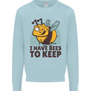 Beekeeper I Have Bees to Keep Mens Sweatshirt Jumper Light Blue