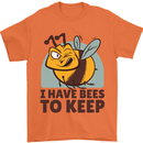 Beekeeper I Have Bees to Keep Mens T-Shirt Cotton Gildan Orange