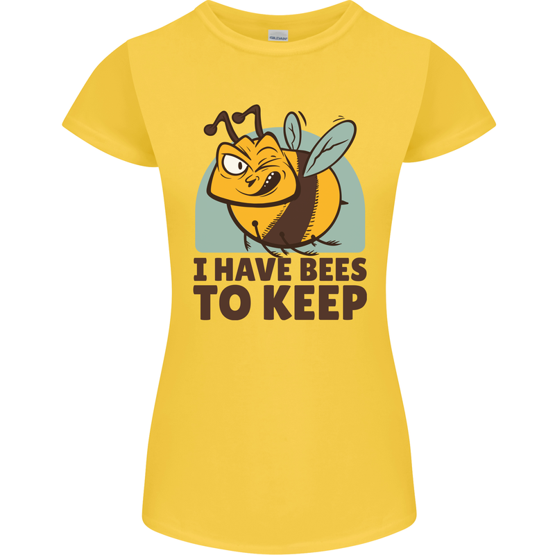 Beekeeper I Have Bees to Keep Womens Petite Cut T-Shirt Yellow