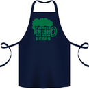 Been Irish for Many Beers St. Patrick's Day Cotton Apron 100% Organic Navy Blue
