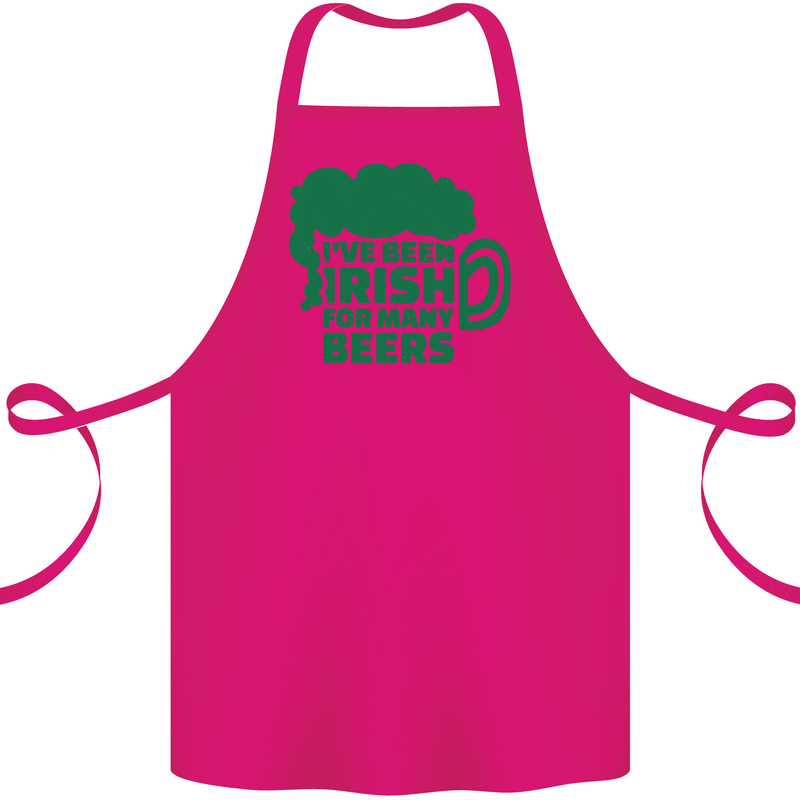 Been Irish for Many Beers St. Patrick's Day Cotton Apron 100% Organic Pink