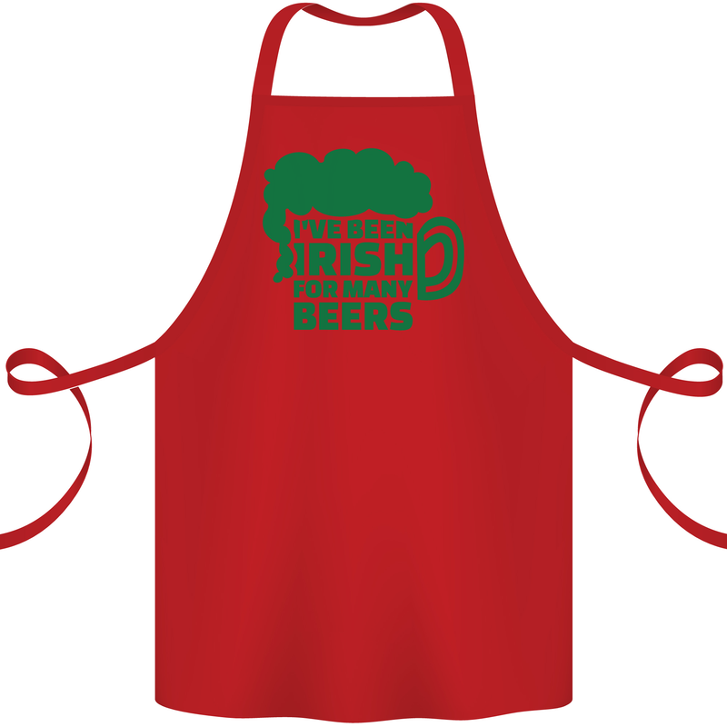 Been Irish for Many Beers St. Patrick's Day Cotton Apron 100% Organic Red
