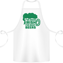 Been Irish for Many Beers St. Patrick's Day Cotton Apron 100% Organic White