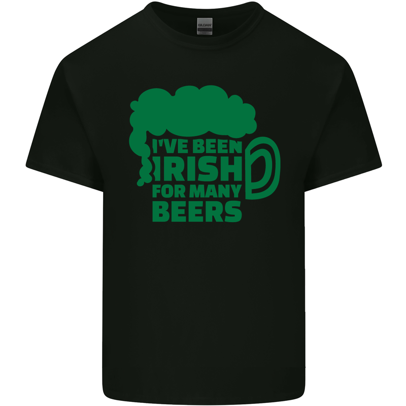 Been Irish for Many Beers St. Patrick's Day Mens Cotton T-Shirt Tee Top Black