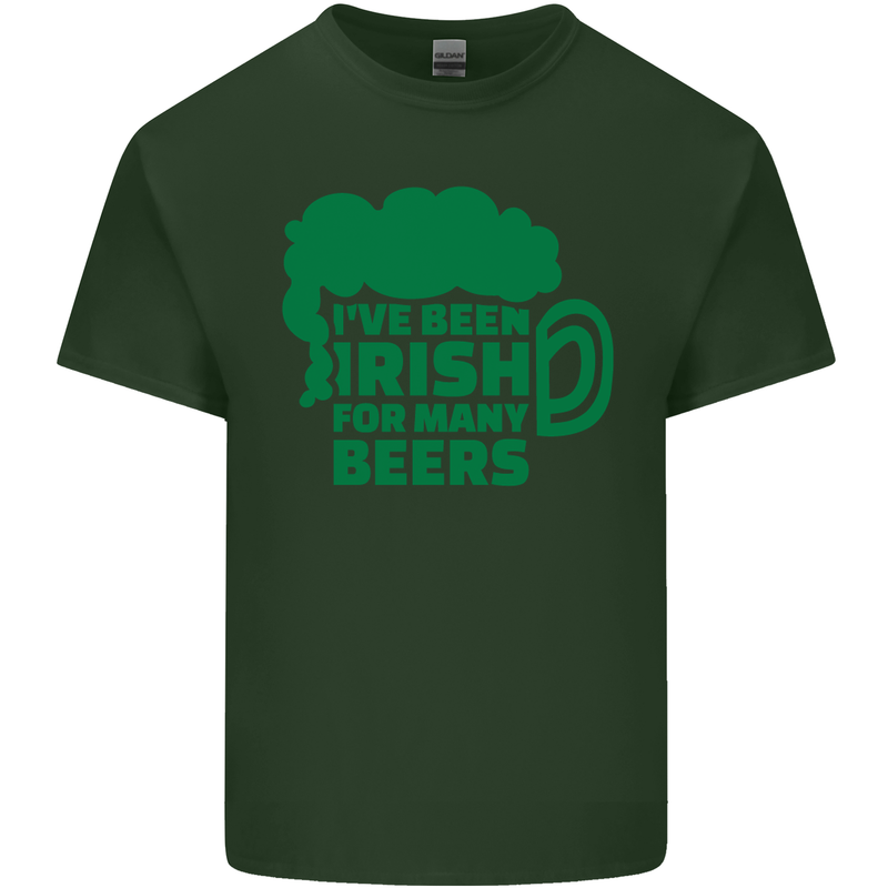 Been Irish for Many Beers St. Patrick's Day Mens Cotton T-Shirt Tee Top Forest Green