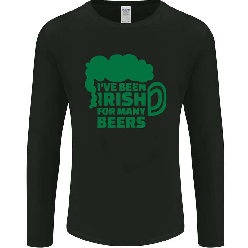 Been Irish for Many Beers St. Patrick's Day Mens Long Sleeve T-Shirt Black