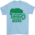 Been Irish for Many Beers St. Patrick's Day Mens T-Shirt Cotton Gildan Light Blue