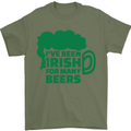Been Irish for Many Beers St. Patrick's Day Mens T-Shirt Cotton Gildan Military Green