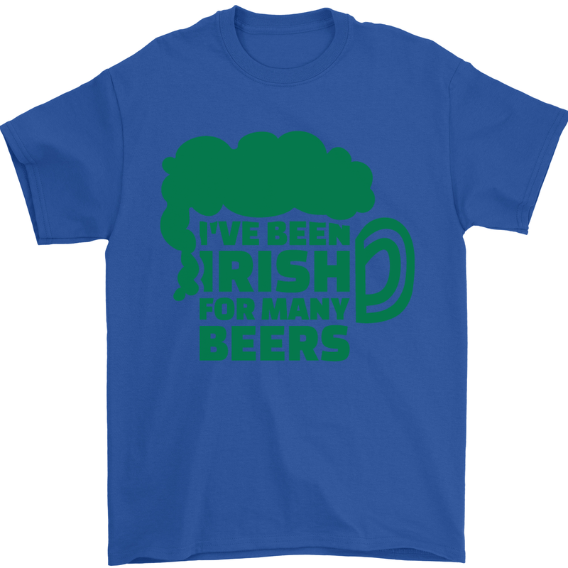 Been Irish for Many Beers St. Patrick's Day Mens T-Shirt Cotton Gildan Royal Blue