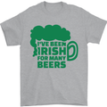 Been Irish for Many Beers St. Patrick's Day Mens T-Shirt Cotton Gildan Sports Grey