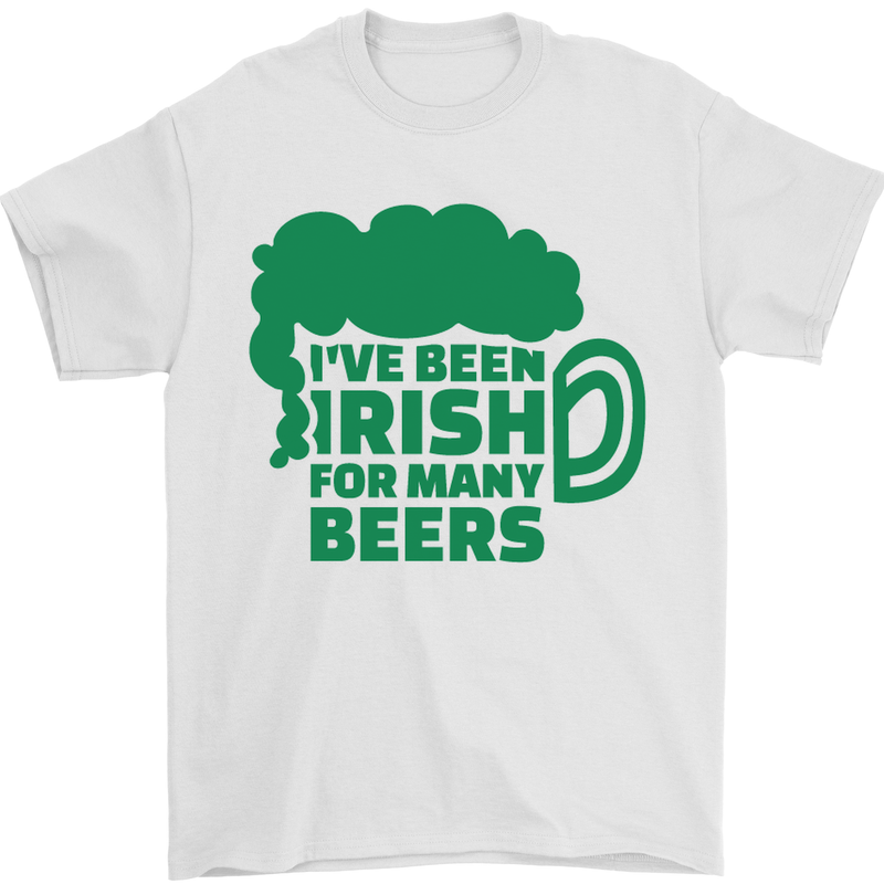 Been Irish for Many Beers St. Patrick's Day Mens T-Shirt Cotton Gildan White