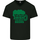 Been Irish for Many Beers St. Patrick's Day Mens V-Neck Cotton T-Shirt Black