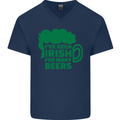 Been Irish for Many Beers St. Patrick's Day Mens V-Neck Cotton T-Shirt Navy Blue