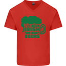 Been Irish for Many Beers St. Patrick's Day Mens V-Neck Cotton T-Shirt Red