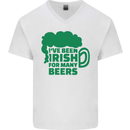 Been Irish for Many Beers St. Patrick's Day Mens V-Neck Cotton T-Shirt White
