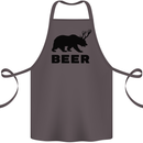 Beer Bear Funny Animal Alcohol Cotton Apron 100% Organic Dark Grey