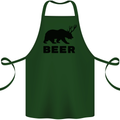 Beer Bear Funny Animal Alcohol Cotton Apron 100% Organic Forest Green