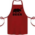 Beer Bear Funny Animal Alcohol Cotton Apron 100% Organic Maroon