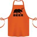 Beer Bear Funny Animal Alcohol Cotton Apron 100% Organic Orange