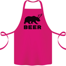 Beer Bear Funny Animal Alcohol Cotton Apron 100% Organic Pink
