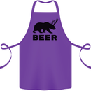Beer Bear Funny Animal Alcohol Cotton Apron 100% Organic Purple