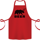 Beer Bear Funny Animal Alcohol Cotton Apron 100% Organic Red