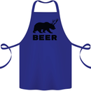 Beer Bear Funny Animal Alcohol Cotton Apron 100% Organic Royal Blue