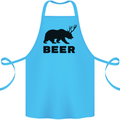 Beer Bear Funny Animal Alcohol Cotton Apron 100% Organic Turquoise