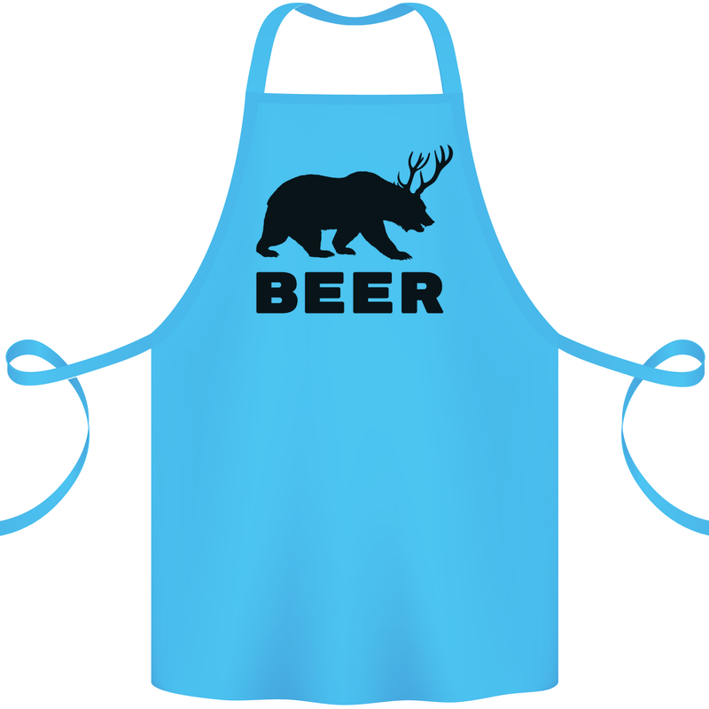Beer Bear Funny Animal Alcohol Cotton Apron 100% Organic Turquoise
